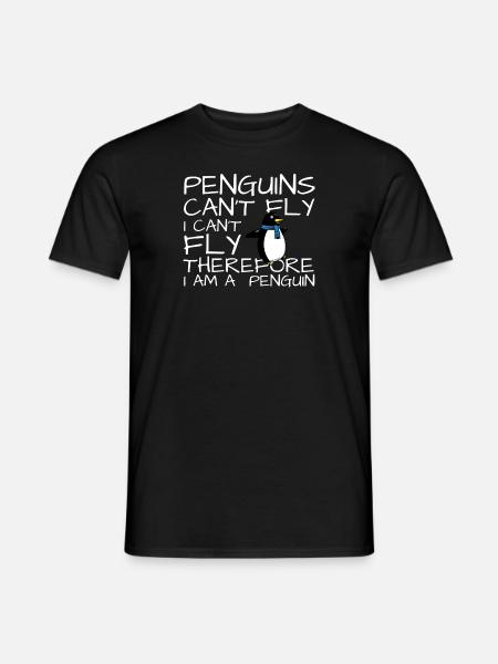 Fliegender Pinguin - Männer T-Shirt - Schwarz