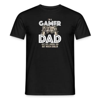 Ich bin ein Gamer Dad, genau wie ein normaler Dad - Männer T-Shirt - Schwarz - Vorne - AI Model Male 178 light (178cm)