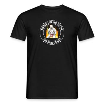 Jiu Jitsu Skeleton - Kämpfen MMA BJJ und Grappling - Männer T-Shirt - Schwarz - Vorne - AI Model Male 178 light (178cm)