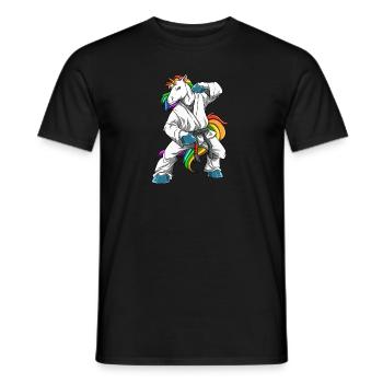 Karate Unicorn Fighter - Japanisches Mixed Martial - Männer T-Shirt - Schwarz - Vorne - AI Model Male 178 light (178cm)
