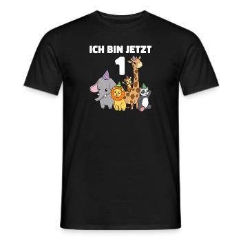 1 Geburtstag Tier Kinder - 1 Jahr Junge Mädchen - Männer T-Shirt - Schwarz - Vorne - AI Model Male 178 light (178cm)