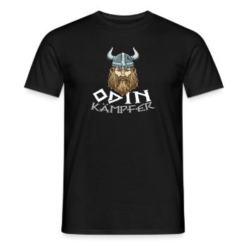 Odin Kämpfer - Walhalla Wikinger Krieger - Männer T-Shirt - Schwarz - Vorne - AI Model Male 178 light (178cm)