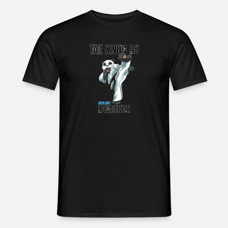 Lustiger Taekwondo Panda - Lustiger TKD - Männer T-Shirt - Schwarz