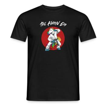 Niedliches Taekwondo Einhorn - Lustiges TKD - Männer T-Shirt - Schwarz - Vorne - AI Model Male 178 light (178cm)
