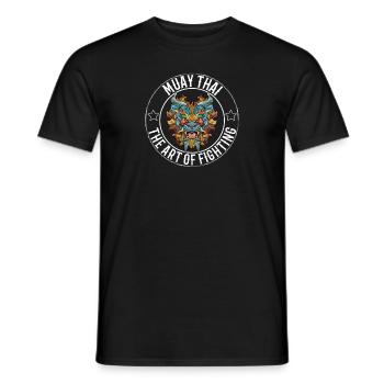 Muay Thai Kunst des Kampfes Fu Hundekopf - Männer T-Shirt - Schwarz - Vorne - AI Model Male 178 light (178cm)