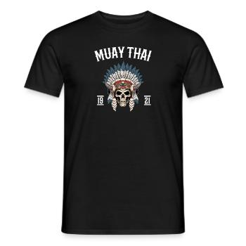 Muay Thai - Skelett-Kriegshaube Thai-Boxen - Männer T-Shirt - Schwarz - Vorne - AI Model Male 178 light (178cm)