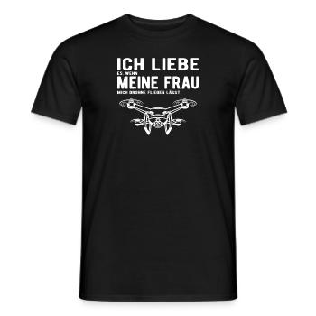 Ich Liebe meine Frau Drohne Fliegen lässt - Männer T-Shirt - Schwarz - Vorne - AI Model Male 178 light (178cm)