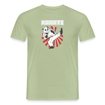 Karate Panda - Karate Japanische Sonne - Männer T-Shirt - Sage - Vorne - AI Model Male 178 light (178cm)