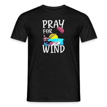 Kiteboarding Pray For Wind Kitesurfing - Men's T-Shirt - black - Front - AI Model Male 178 light (178cm)