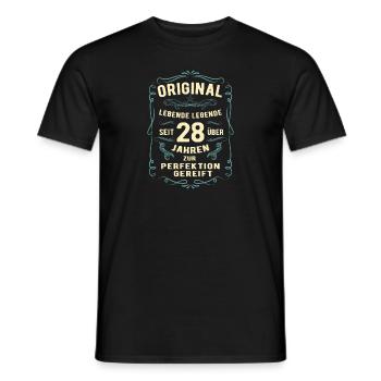 Original seit über 28 Jahren Geburtstag Geburt - Männer T-Shirt - Schwarz - Vorne - AI Model Male 178 light (178cm)