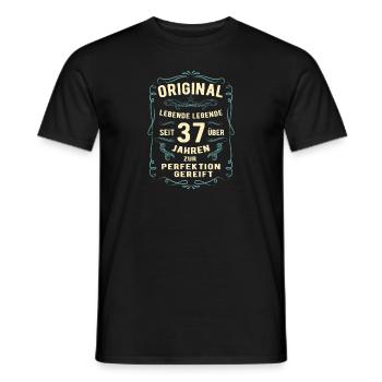 Original seit über 37 Jahren Geburtstag Geburt - Männer T-Shirt - Schwarz - Vorne - AI Model Male 178 light (178cm)