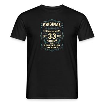 Original seit über 33 Jahren Geburtstag Geburt - Männer T-Shirt - Schwarz - Vorne - AI Model Male 178 light (178cm)