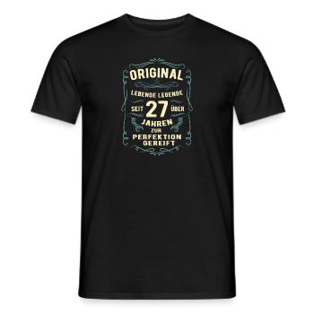 Original seit über 27 Jahren Geburtstag Geburt - Männer T-Shirt - Schwarz - Vorne - AI Model Male 178 light (178cm)