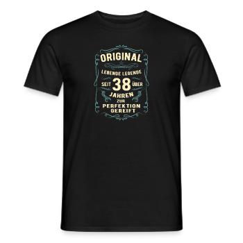 Original seit über 38 Jahren Geburtstag Geburt - Männer T-Shirt - Schwarz - Vorne - AI Model Male 178 light (178cm)