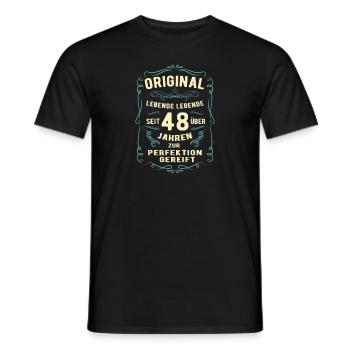 Original seit über 48 Jahren Geburtstag Geburt - Männer T-Shirt - Schwarz - Vorne - AI Model Male 178 light (178cm)