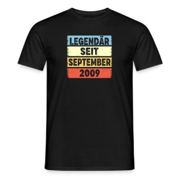13 Jahre Legendär Seit September 2009 13. - Männer T-Shirt - Schwarz - Vorne - AI Model Male 178 light (178cm)