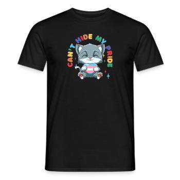 Transgender Stolz Katze - Katze umarmt Transgender - Männer T-Shirt - Schwarz - Vorne - AI Model Male 178 light (178cm)