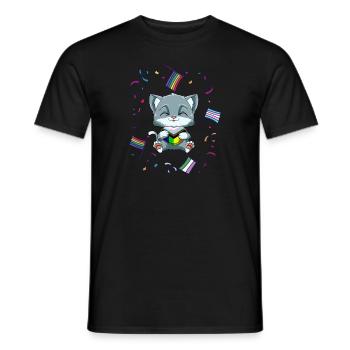 LGBTQ Progressiv Stolzes Herz - Transgender - Männer T-Shirt - Schwarz - Vorne - AI Model Male 178 light (178cm)
