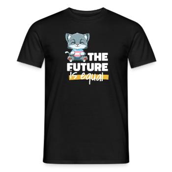 Lustige Transgender Stolz Katze - Katze umarmt - Männer T-Shirt - Schwarz - Vorne - AI Model Male 178 light (178cm)