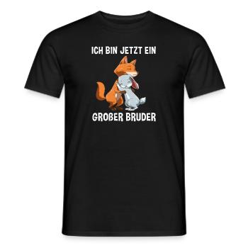 Großer Bruder Shirt - Geschwister Fuchs und Hase - Männer T-Shirt - Schwarz - Vorne - AI Model Male 178 light (178cm)