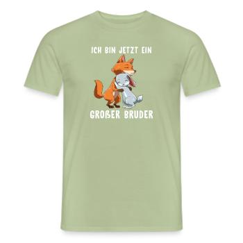 Großer Bruder Kleine Schwester - Fuchs und Hase - Männer T-Shirt - Sage - Vorne - AI Model Male 178 light (178cm)