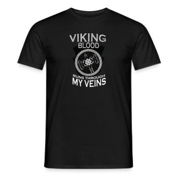 Viking Hammer - Wikingerblut fließt durch meine - Männer T-Shirt - Schwarz - Vorne - AI Model Male 178 light (178cm)
