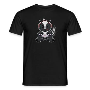 Skunk With Gaming Controller I Funny Gaming I - Männer T-Shirt - Schwarz - Vorne - AI Model Male 178 light (178cm)