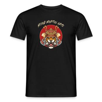 Tiger Samurai Head MMA - Käfigkämpfer Freies - Männer T-Shirt - Schwarz - Vorne - AI Model Male 178 light (178cm)