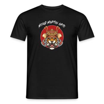 MMA Tiger Samurai - Kostenlose Mixed Martial Arts - Männer T-Shirt - Schwarz - Vorne - AI Model Male 178 light (178cm)