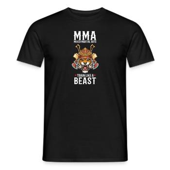 MMA Tiger Samurai Kopf - Cage Fighter Freies - Männer T-Shirt - Schwarz - Vorne - AI Model Male 178 light (178cm)