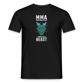 MMA asiatisch Asiatischer Drache - Cage Fighter - Männer T-Shirt - Schwarz - Vorne - AI Model Male 178 light (178cm)