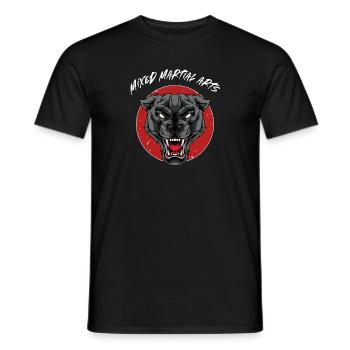 MMA Panther - Käfigkämpfer Mixed Martial Arts - Männer T-Shirt - Schwarz - Vorne - AI Model Male 178 light (178cm)