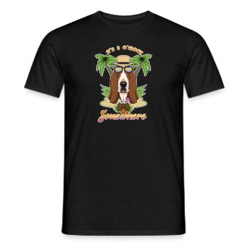 It Is 5 OClock Somewhere Drinking Basset Hound - Männer T-Shirt - Schwarz - Vorne - AI Model Male 178 light (178cm)