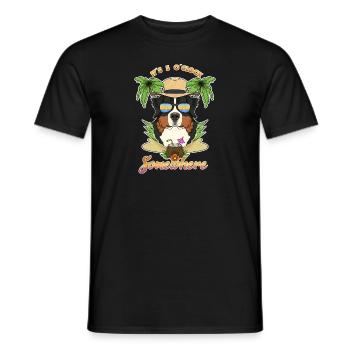 It Is 5 OClock Somewhere Drinking Bernese - Men's T-Shirt - black - Front - AI Model Male 178 light (178cm)