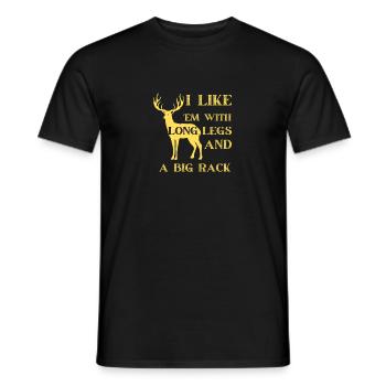 Lustige Hirschjagd Tiere Zitat Memes trendy Geschenk - Männer T-Shirt - Schwarz - Vorne - AI Model Male 178 light (178cm)