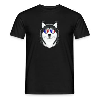 Husky France Sunglasses I French Flag - Männer T-Shirt - Schwarz - Vorne - AI Model Male 178 light (178cm)
