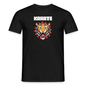 Karate Tiger Head - Karate Japanische Sonne - Männer T-Shirt - Schwarz - Vorne - AI Model Male 178 light (178cm)