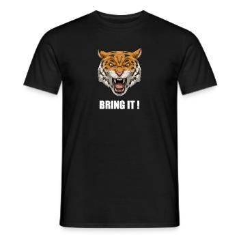 Lustige Karate Angry Tiger - Karate Japanische - Männer T-Shirt - Schwarz - Vorne - AI Model Male 178 light (178cm)