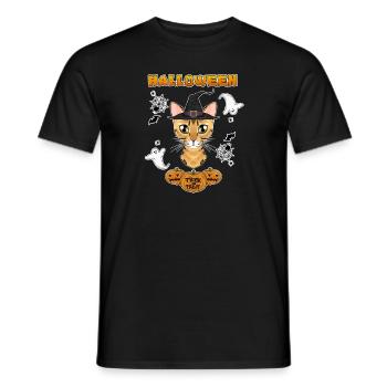 Bengal Cat Lover I Happy Halloween - Men's T-Shirt - black - Front - AI Model Male 178 light (178cm)