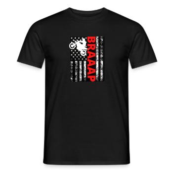 Braaap Vintage USA Amerikanische Flagge Motorcross - Männer T-Shirt - Schwarz - Vorne - AI Model Male 178 light (178cm)