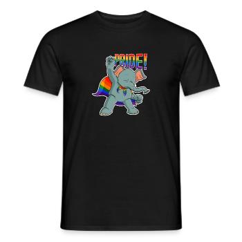 Elephant I LGBTQ Flag I Rainbow Flag I Gay Pride - Men's T-Shirt - black - Front - AI Model Male 178 light (178cm)