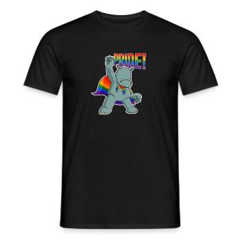 Hippo I LGBTQ Flag I Rainbow Flag I Gay Pride - Men's T-Shirt - black - Front - AI Model Male 178 light (178cm)