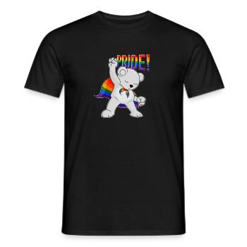 Polar Bear I LGBTQ Flag I Rainbow Flag I Gay Pride - Men's T-Shirt - black - Front - AI Model Male 178 light (178cm)