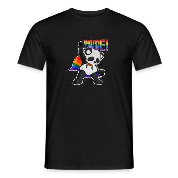 Panda I LGBTQ Flag I Rainbow Flag I Gay Pride - Men's T-Shirt - black - Front - AI Model Male 178 light (178cm)