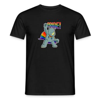 Rhino I LGBTQ Flag I Rainbow Flag I Gay Pride - Men's T-Shirt - black - Front - AI Model Male 178 light (178cm)