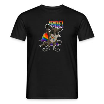 Racoon I LGBTQ Flag I Rainbow Flag I Gay Pride - Men's T-Shirt - black - Front - AI Model Male 178 light (178cm)