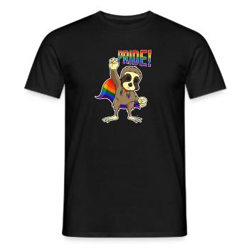 Sloth I LGBTQ Flag I Rainbow Flag I Gay Pride - Men's T-Shirt - black - Front - AI Model Male 178 light (178cm)