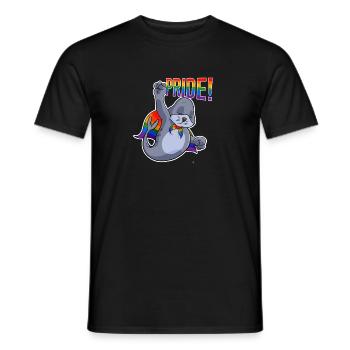 Seal I LGBTQ Flag I Rainbow Flag I Gay Pride - Men's T-Shirt - black - Front - AI Model Male 178 light (178cm)