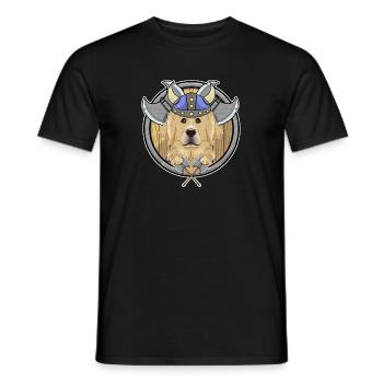 Golden Retriever I Valhalla I Viking - Männer T-Shirt - Schwarz - Vorne - AI Model Male 178 light (178cm)