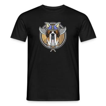Saint Bernard I Valhalla I Viking - Männer T-Shirt - Schwarz - Vorne - AI Model Male 178 light (178cm)